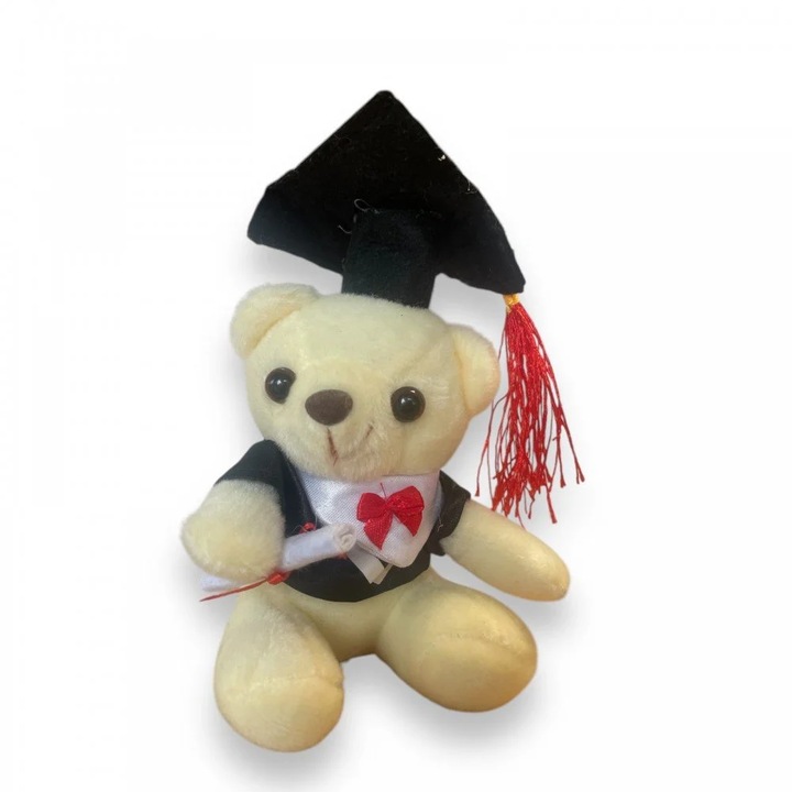 Плюшена играчка ТЕА 46020, Мече за Дипломиране, екрю, 15 см