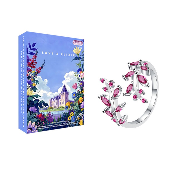 Inel Pentru femei moderne LOVE&ELIXIR #015 Forma frunza Mugur multi-foi Cadou Cadou aniversare Coordonare dineu Decor nunti Bijuterii petreceri Zircon roz Structura cupru Reglabil
