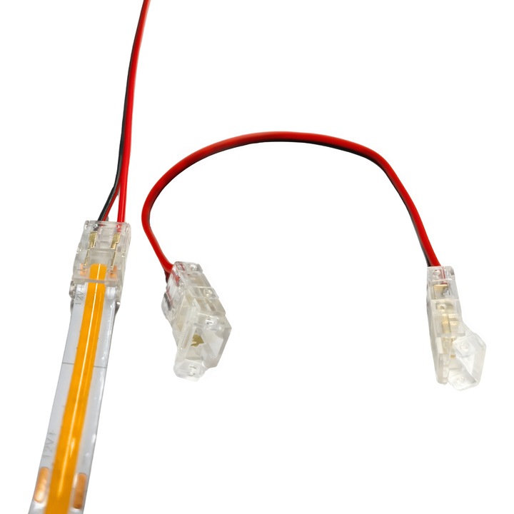 COB LED конектор 8 мм, Luxa, двустранно закрепен, дължина на кабела 140 мм