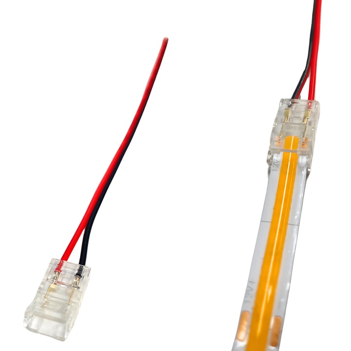 8 мм COB LED конектор с 150 мм кабел, Luxa, еднопосочен дизайн, безспойков монтаж