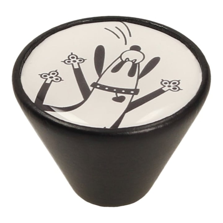 Bútorgomb, GAMET, GD09, matt fekete, kutya modell