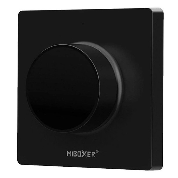 Telecomanda de perete MiBoxer, K1-B, 2.4Ghz cu buton rotativ, dual white/monocolor, negru