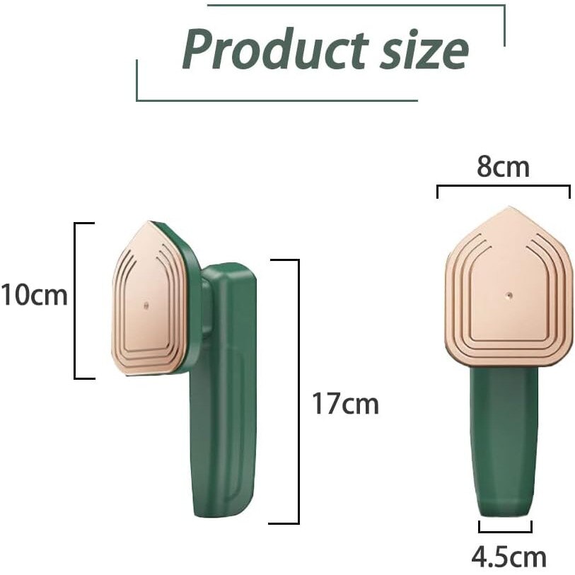 Fier de calcat mini, compact, 2 in 1, portabil, pentru calatorii, 400g, design cu varf curbat
