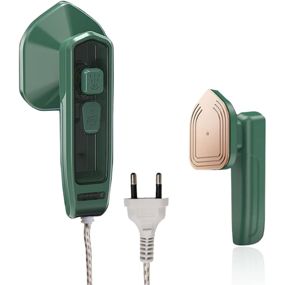 Fier de calcat mini, compact, 2 in 1, portabil, pentru calatorii, 400g, design cu varf curbat
