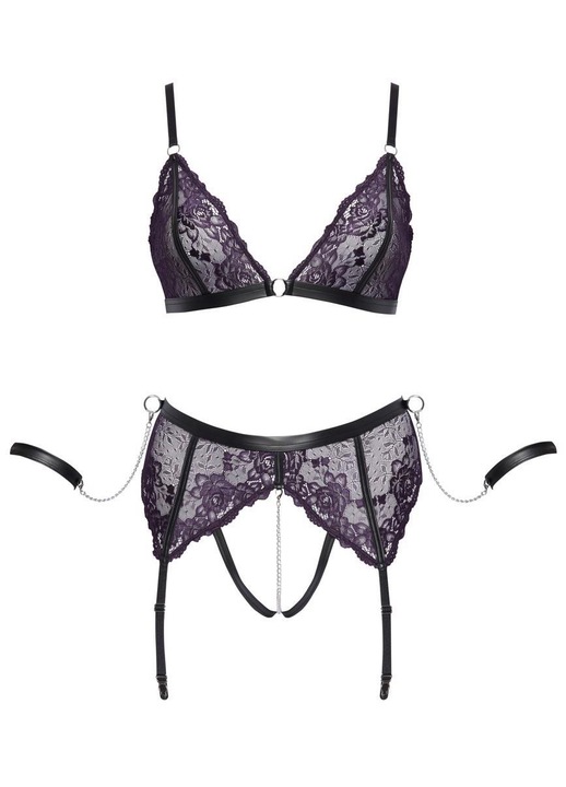 Set lenjerie sexy, Cottelli, Poliamida, Mov, XL INTL