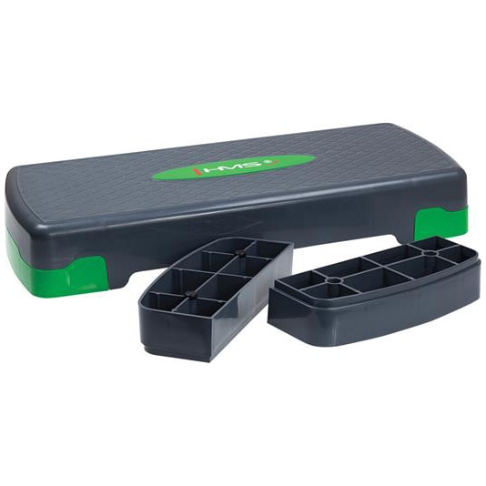 Stepper aerobic HMS AS003, ajustabil in 2 trepte, greutate maxima utilizator 100 kg, gri/verde