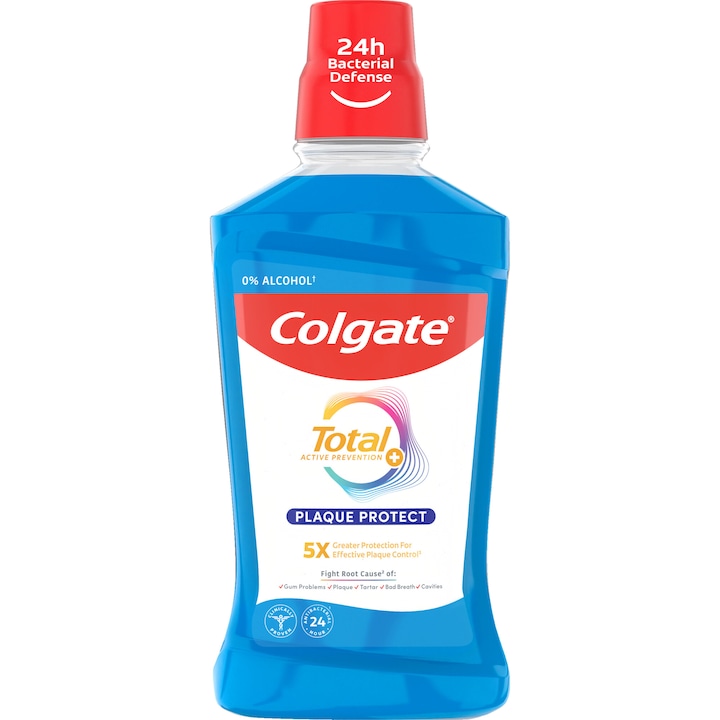 Вода за уста Colgate Total Plaque Protect, 500 мл