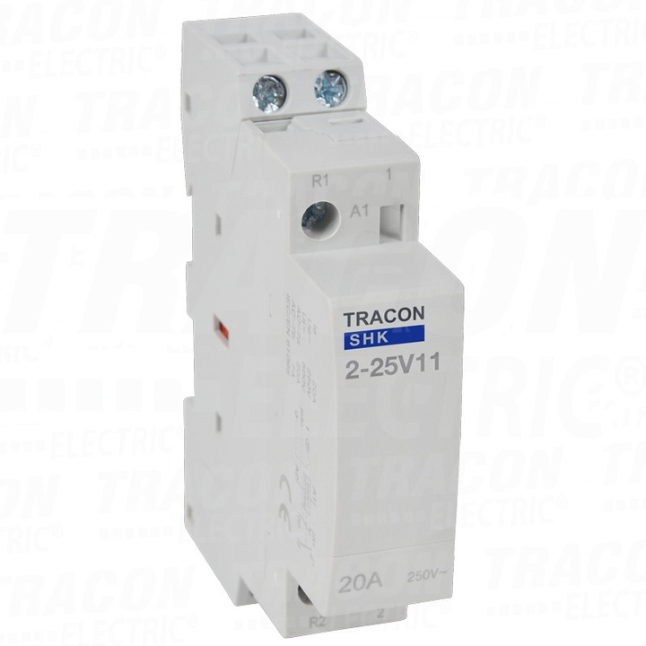 Contactor modular Tracon Electric, 230V AC, 1xNO+1xNC, 25A, 1P
