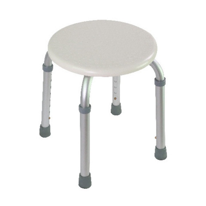 Scaun rotund pentru dus Reha Fund, alb