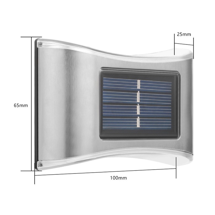 Flippy LED napelemes lámpa, 6 LED, vízálló, 10x6.5cm, szürke, kerti