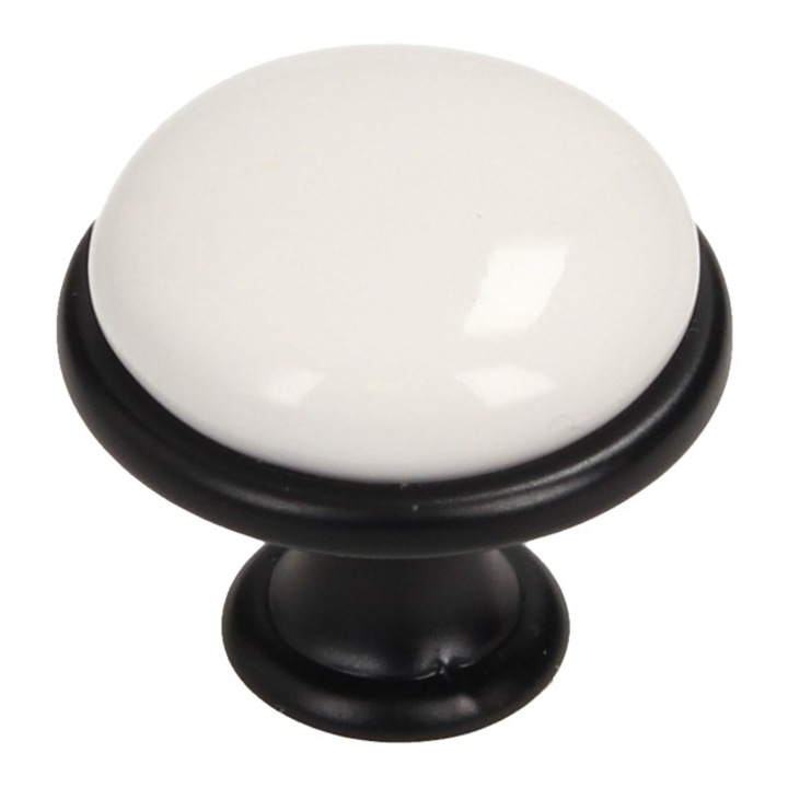 Maner retro GAMET GP19, negru mat, portelan