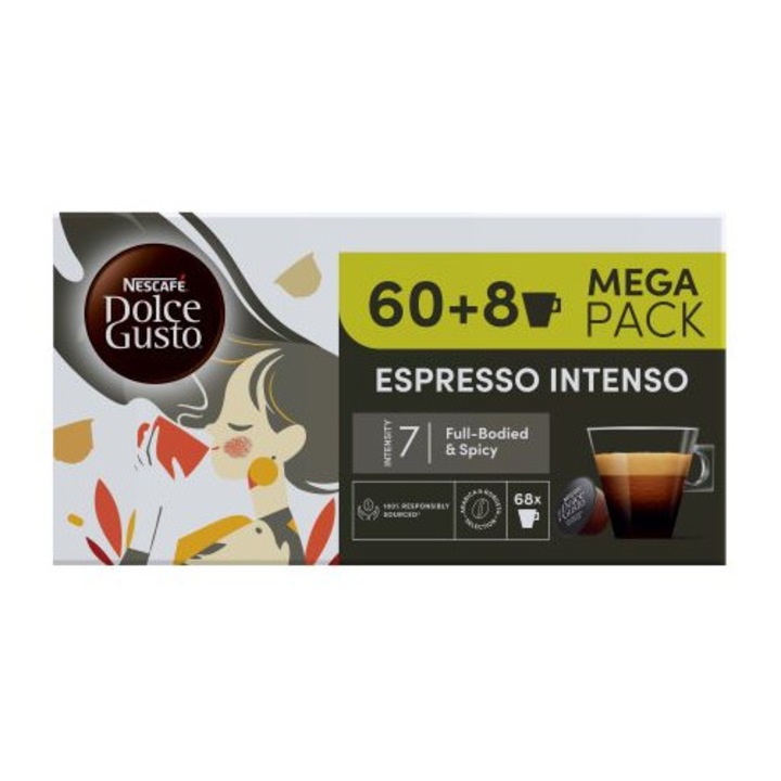 Кафе капсули, Dolce Gusto, Espresso Intenso, Promo pack 60+8, 68 напитки