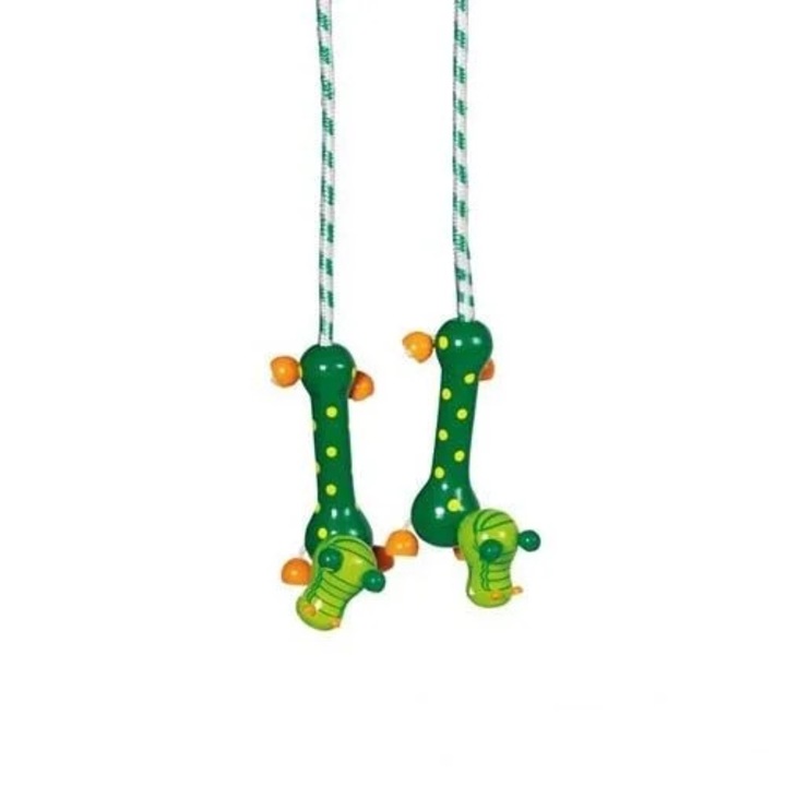 Coarda de sarit, cu crocodil, 250 cm, verde/portocaliu