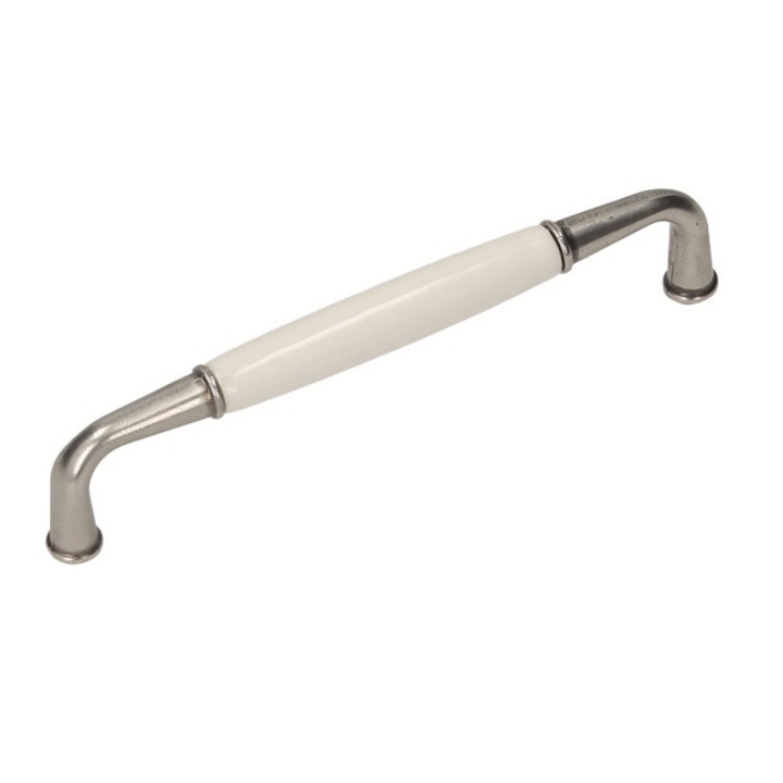 Дръжка UP16, патиниран никел, млечен порцелан, 128 мм GAMET