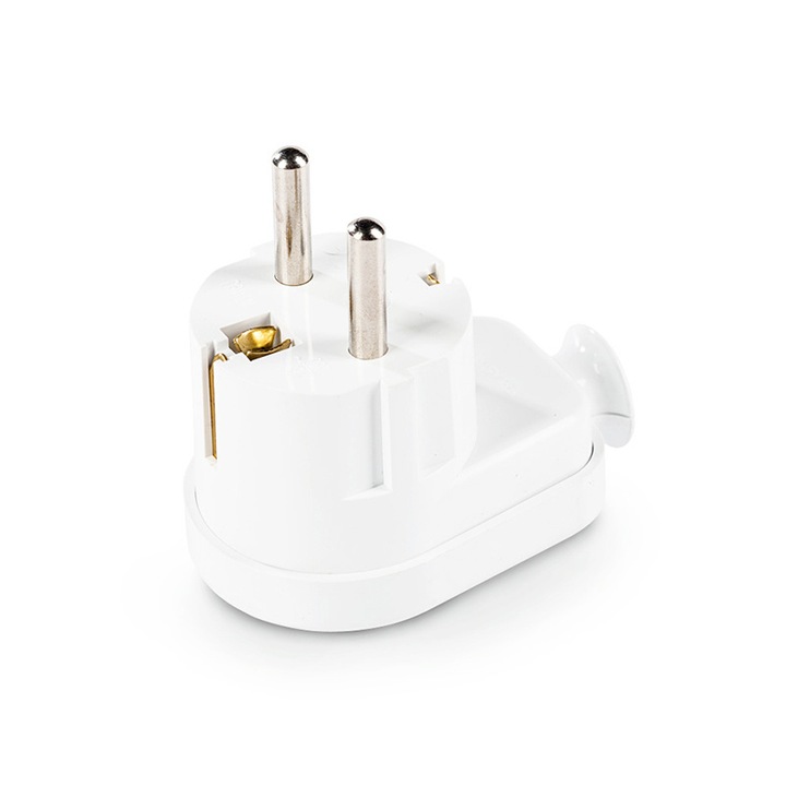 Stecher Priza, Elcan, 2P+Z Uni-Schuko, Elcan, alb, 16A, 250V