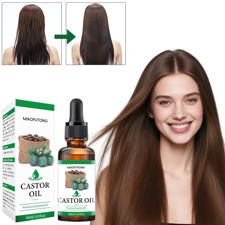 Ulei de ricin pentru cresterea parului, hidratarea si repararea parului uscat si deteriorat – MIAOFUTONG 30ml