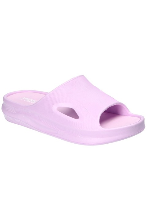 Slapi pentru Dama, American Club, Nh165, Material Usoare Spuma EVA, Slip-on, Negru, Violet, 38