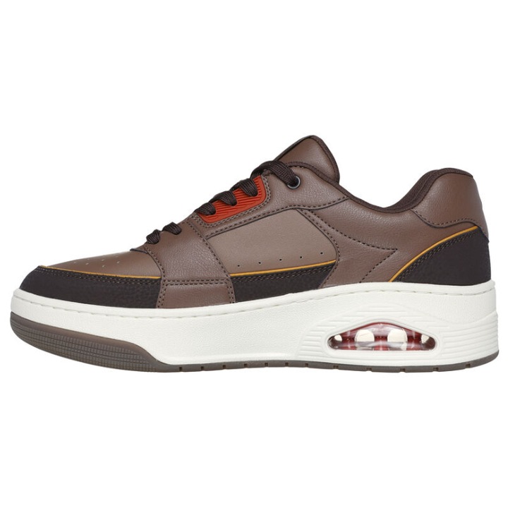 Pantofi barbati Skechers, Piele ecologica, Maro, Maro
