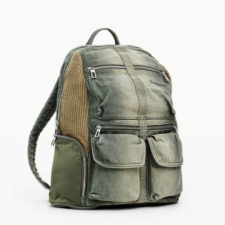 Rucsac de dama, Desigual, seria Bravo Hybrid Chester, Verde olive