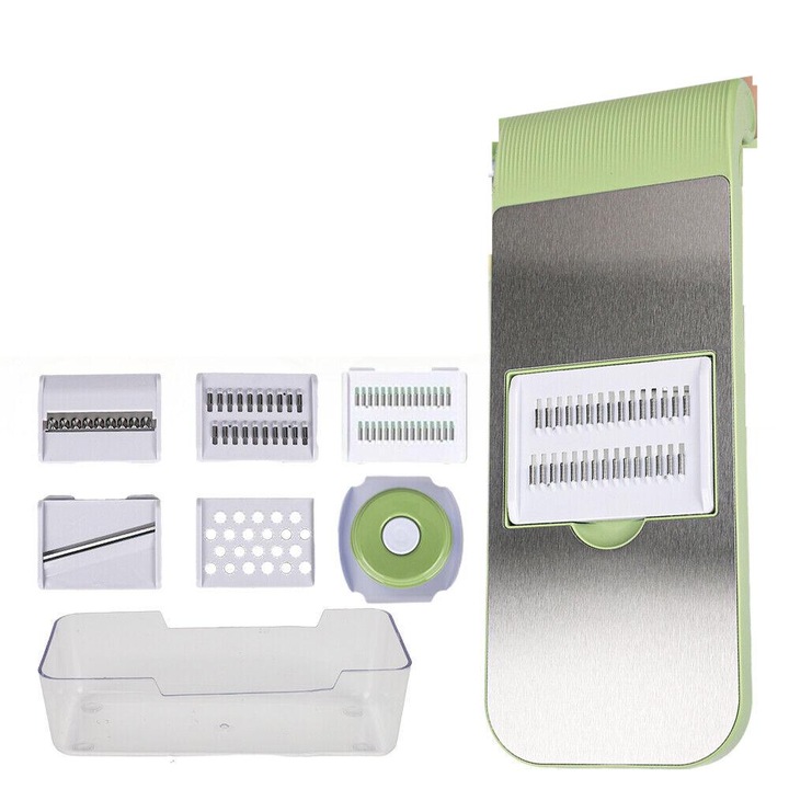 Feliator legume manual, lame inox, recipient colectare, multicolor
