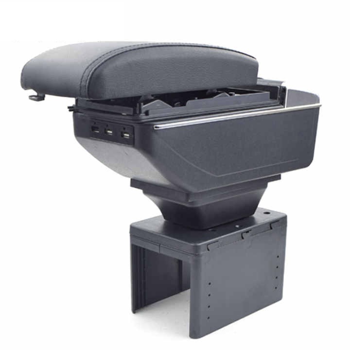 Cotiera neagra universala, sistem de reglare laterala si inaltime, model 7H, negru, piele ecologica, porturi USB, AVR®