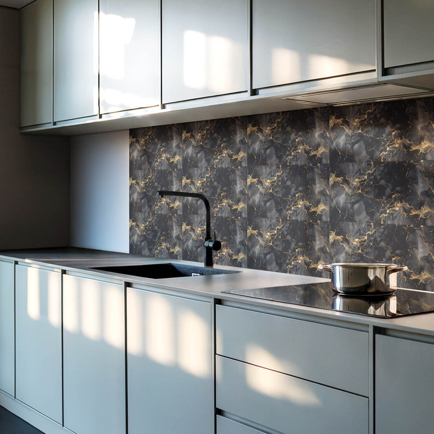 Benedirt置き物 Panou decorativ autoadeziv, Wallfluent, Model elegant de marmura