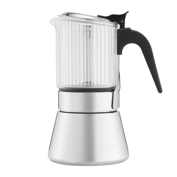 Kávéfőző tűzhelyre, 240ml, üveg gyűjtőtartály, AMBITION Curly