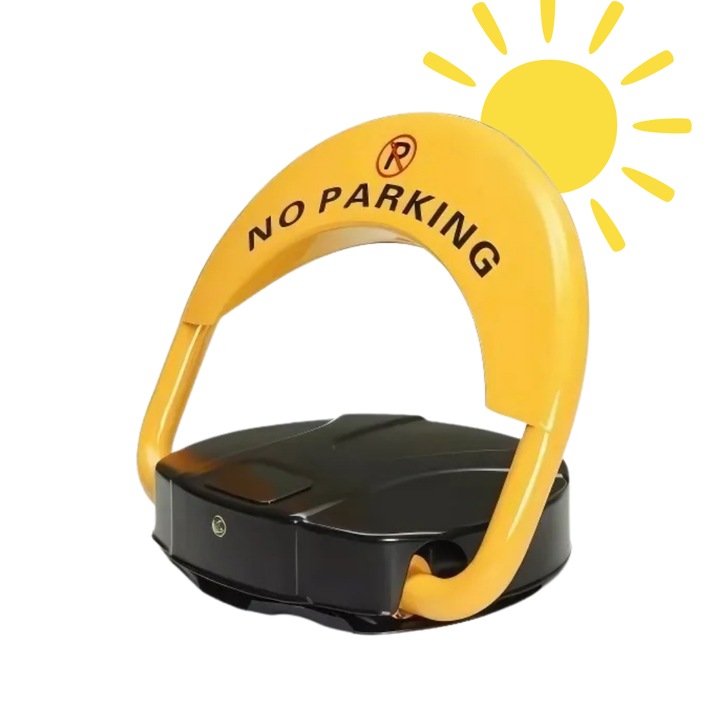 Macvi автоматична скоба за паркиране със соларно зареждане, тип бариера, сгъваем, функция против кражба, с аларма, дистанционно управление, с включен ключ и дистанционно управление, със слънчева акумулаторна батерия