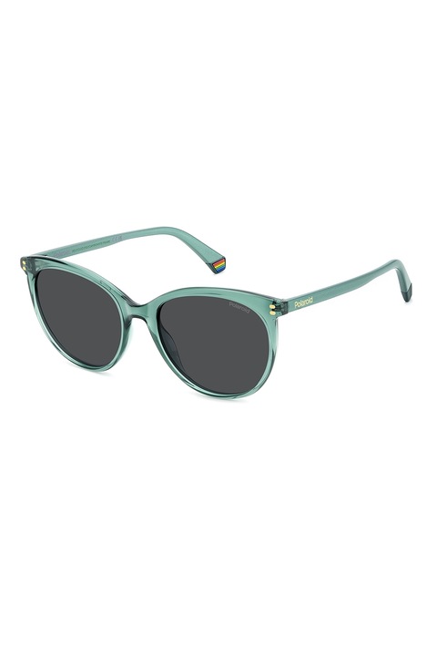 Polaroid, Ochelari de soare cat-eye cu lentile polarizate, 55-18-140, Verde menta