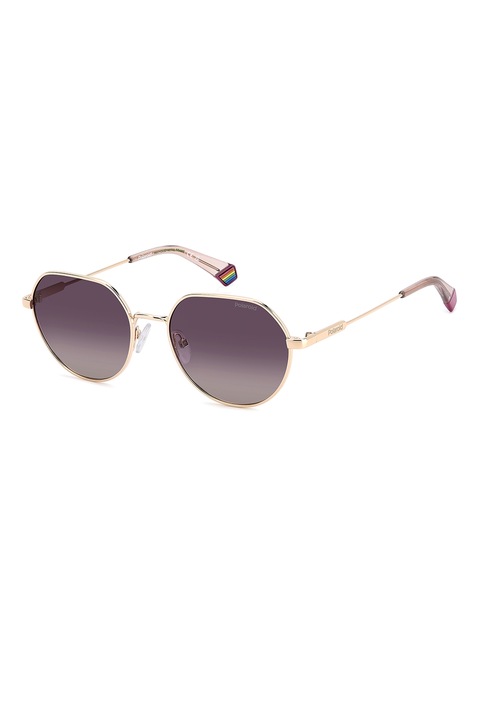 Polaroid, Ochelari de soare rotunzi unisex polarizati, 54-18-145, Auriu