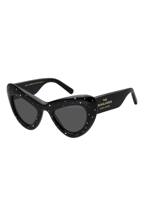 Marc Jacobs, Слънчеви очила Cat-Eye с кристали, 48-24-140, Златист/Черен