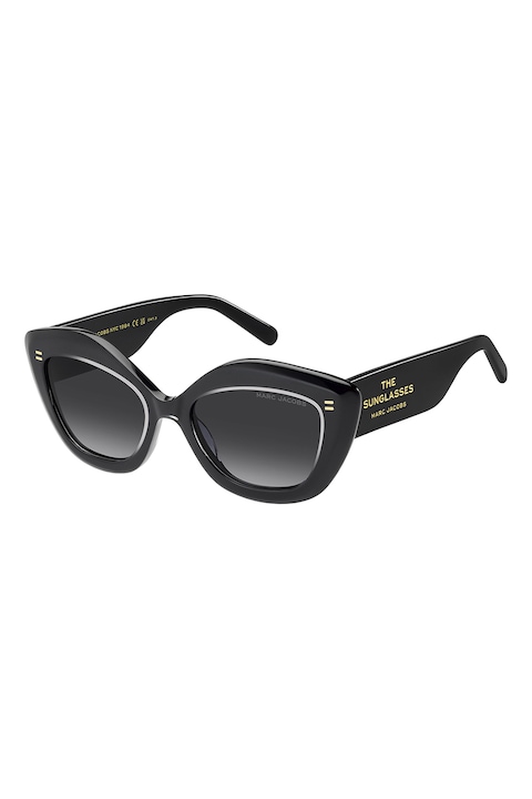 Marc Jacobs, Слънчеви очила Cat-Eye с лого, 52-18-140, Златист/Черен