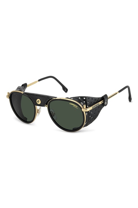Carrera, Слънчеви очила Aviator с кожа, 52-24-145, Златист/Черен
