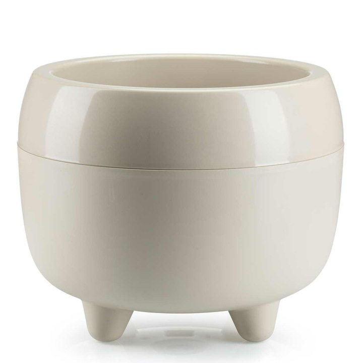 Ghiveci decorativ bej 30x30x23 cm, rezistent la murdarie, design minimalist