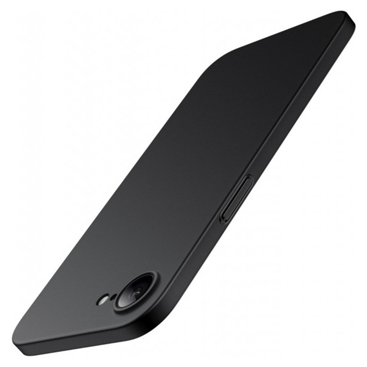 Husa Upzz® Ultra Slim New Compatibila Cu iPhone 16e, Silicon Soft Slim, Protectie La Camera, Negru