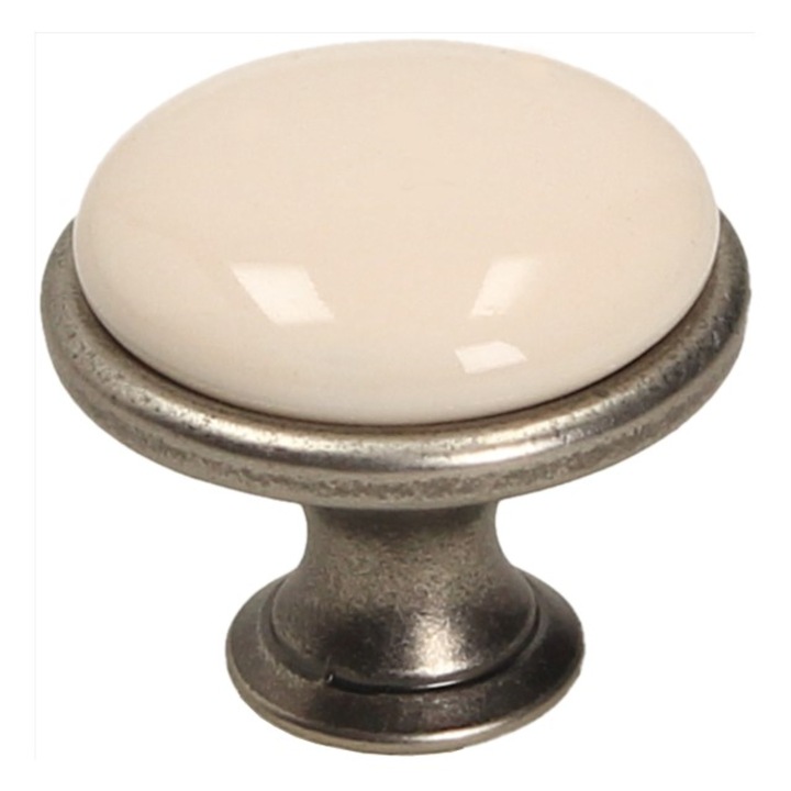 GP19 gomb, patinázott nikkel, porcelán MLK-0 GAMET