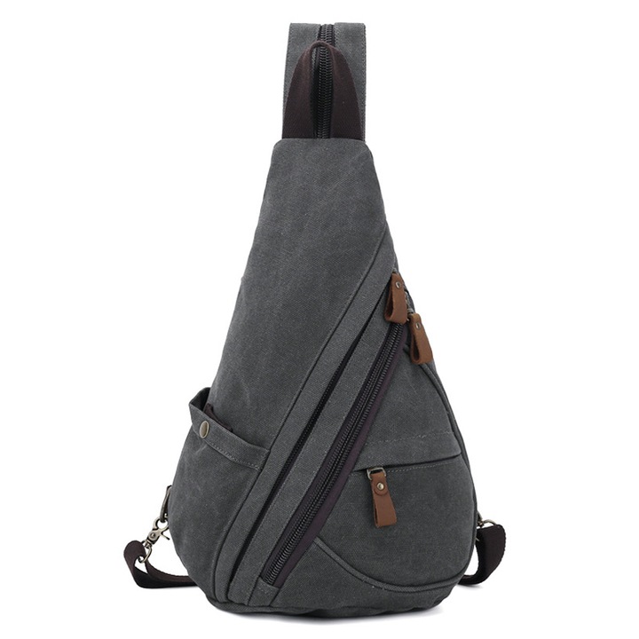 Rucsac din panza, negru, 9x6.5x15.6in