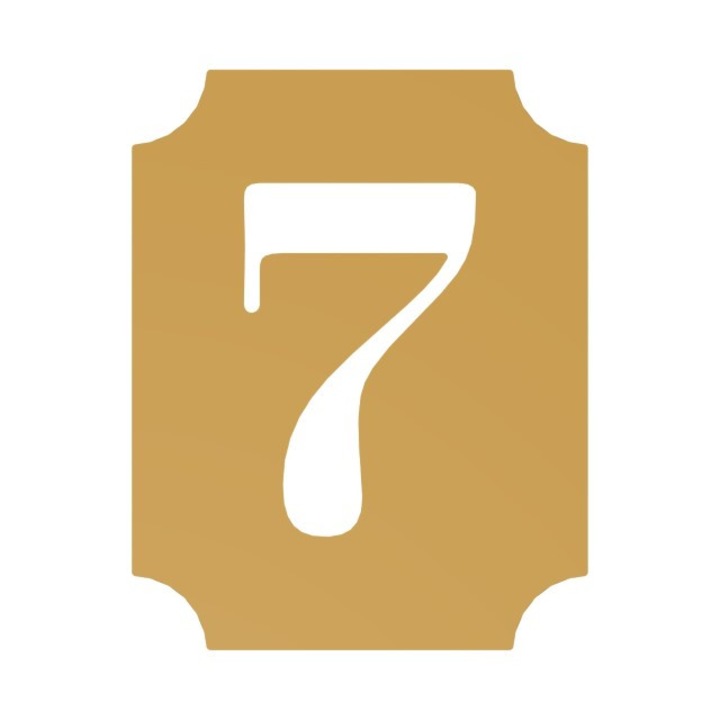 Öntapadós tábla 7-es számmal, GAMET, metál, arany, 70mm