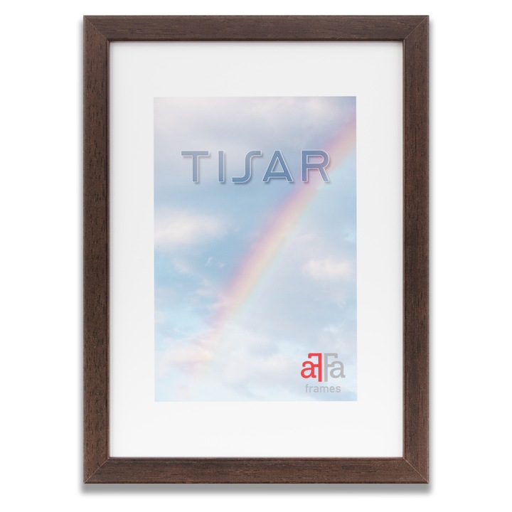 Tisar klasszikus képkeret 10x15 cm, díszkeret fényképekhez, illusztrációkhoz, poszterekhez - MDF keret védő plexivel, falra szerelhető - barna