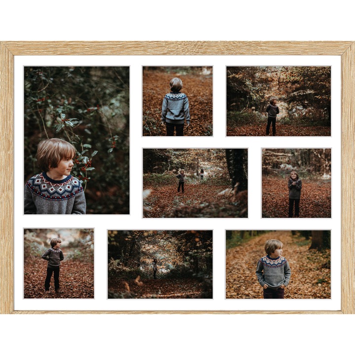 Rama foto Hekla Galerie 40x50x8 cm din lemn, cu plexiglas de 1 mm – rama tablou, rama pentru postere, afise sau obiecte decorative 3D, ideala pentru birou sau perete, decor modern si protectie sigura, natur