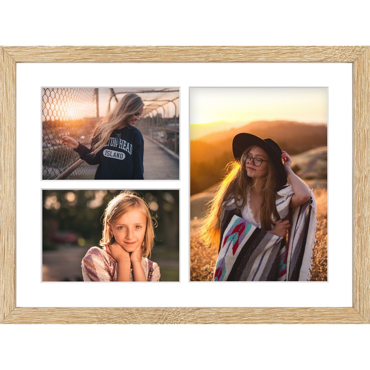 Rama foto Hekla Galerie 30x40x3 cm din lemn, cu plexiglas de 1 mm – rama tablou, rama pentru postere, afise sau obiecte decorative 3D, ideala pentru birou sau perete, decor modern si protectie sigura, natur