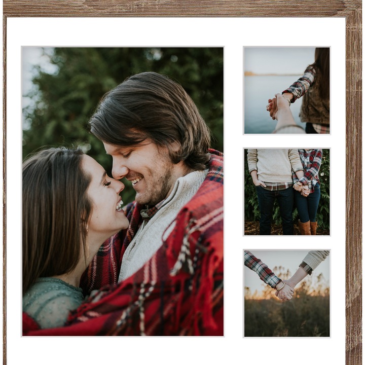 Ramka na zdjęcie 40x40x4 cm Hekla Galerie w kolorze ciemnego dębu