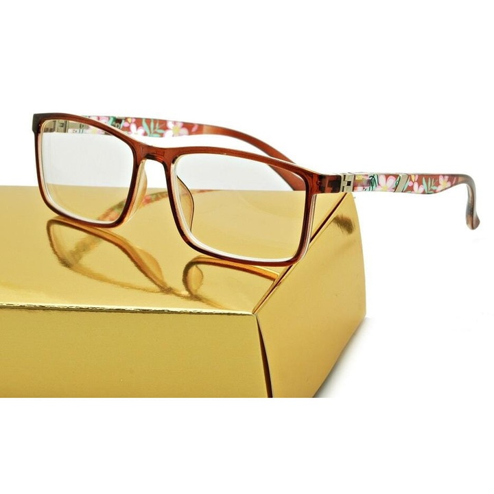 Ochelari de vedere, stylion, model ST311A, -3.00, culoare brown lucios, dimensiuni 13.4x3.9cm, set cu etui si stergator