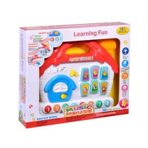 Casuta Interactiva cu Animalute Music House, ETH V49, 40 sunete, Multicolor