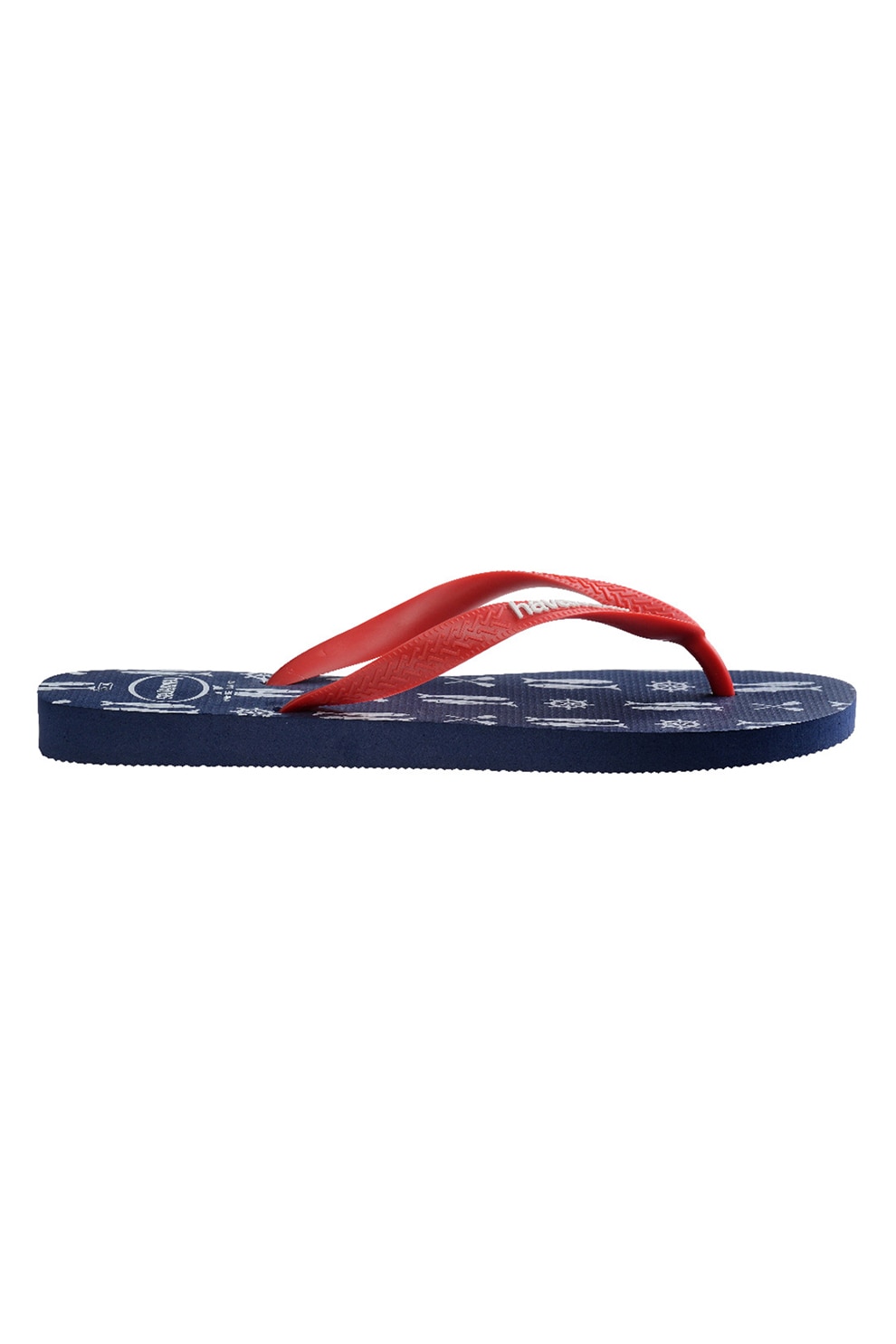Havaianas, Papuci flip-flop cu logo Top Nautical, Albastru inchis