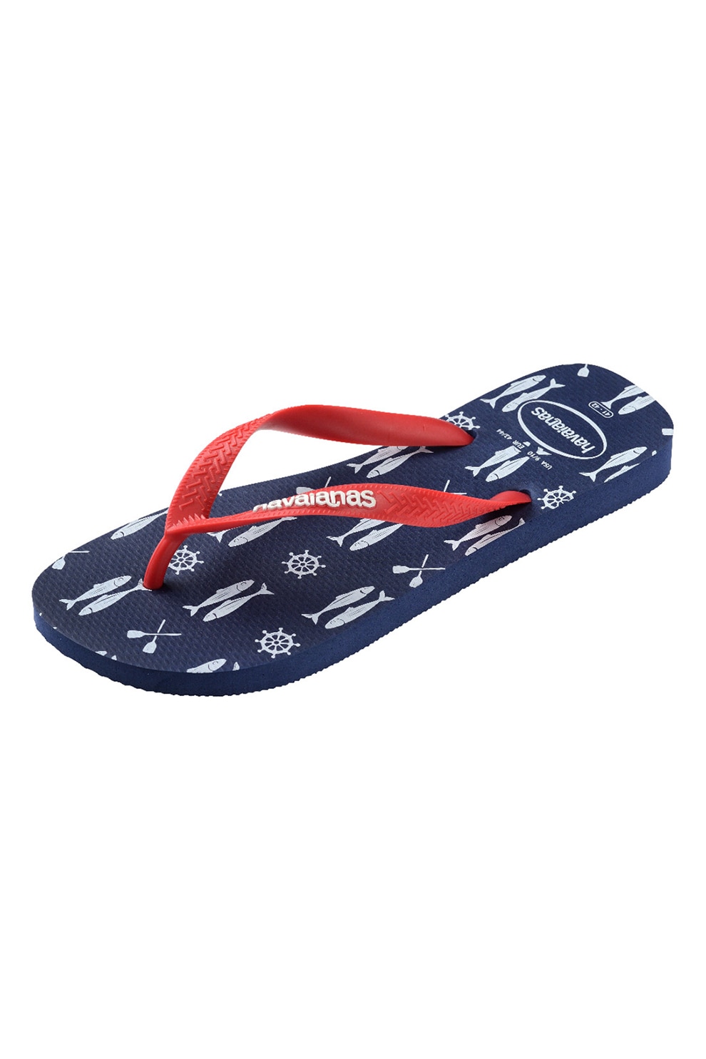 Havaianas, Papuci flip-flop cu logo Top Nautical, Albastru inchis