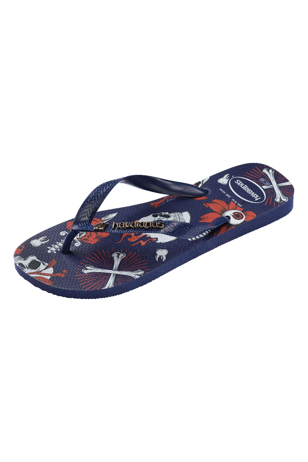 Havaianas, Papuci flip-flop cu logo Top Nautical, Albastru inchis