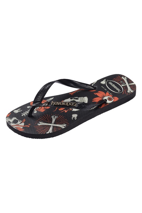 Havaianas, Mintás flip-flop gumipapucs, Fekete/Törtfehér