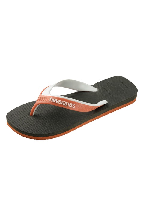 Havaianas, Flip-flop papucs logós részlettel, Sötétzöld/Világos narancssárga/Törtfehér, 43-44