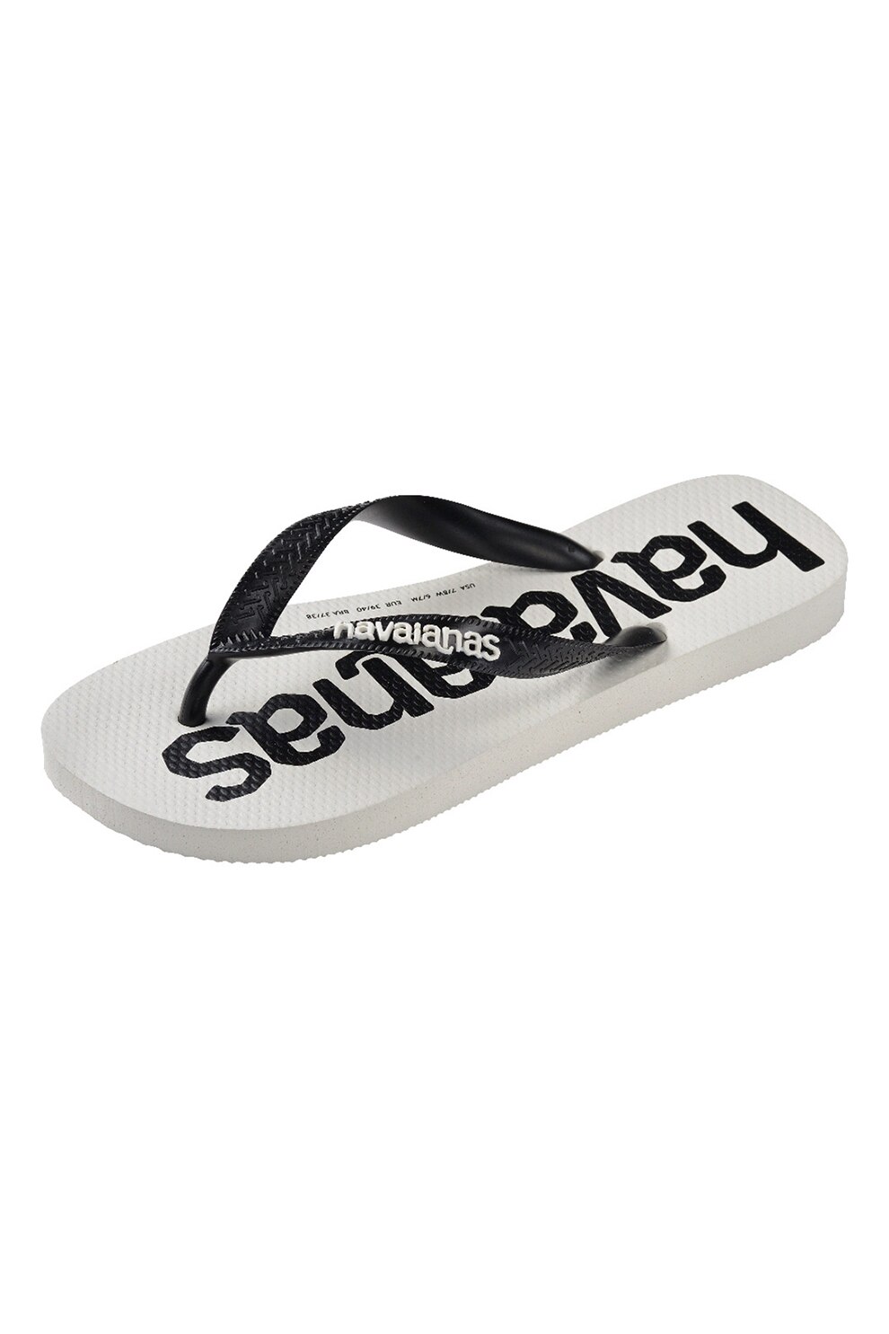 Havaianas, Papuci flip-flop cu logo Logomania 2, Negru, Alb murdar